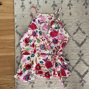 Wrap floral tank